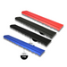 Four edge ramps in red, black, grey and blue on a white background with Edgeflex branding.